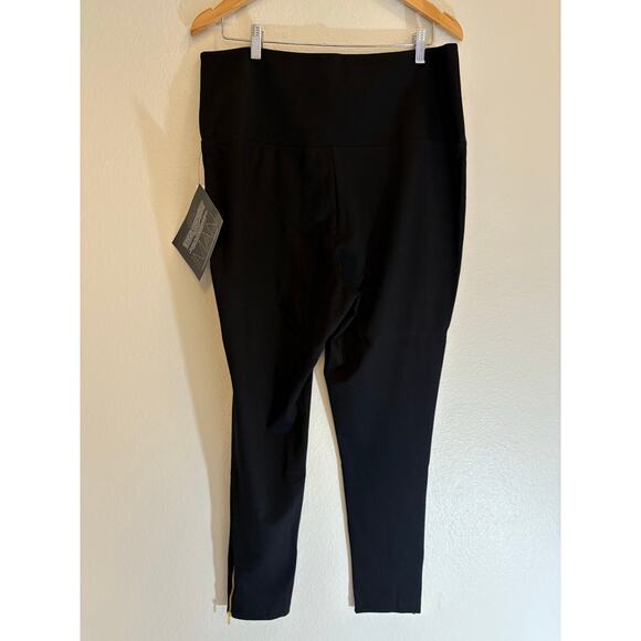 IMAN Chic Pants | NWT Black Slim Fit Stretch Gold Ankle Zipper | 1X - Picture 3 of 8
